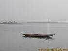 Boat moored to a pole in the Saloum, Senegal.