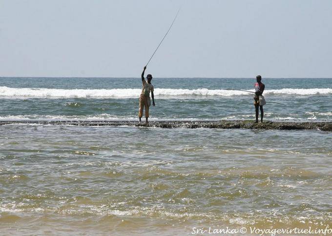 Fishermen in Beruwela waves - Sri Lanka Ceylon