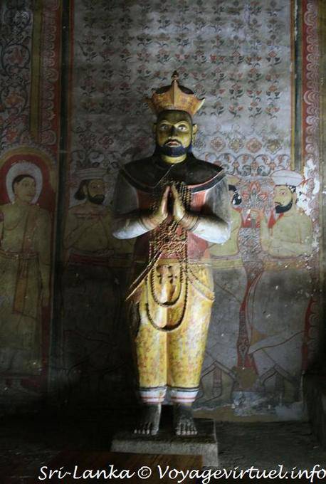 Statue of King Nissanka Malla, Maha Viharaya Alut, Golden Temple, Dambulla - Sri Lanka Ceylon