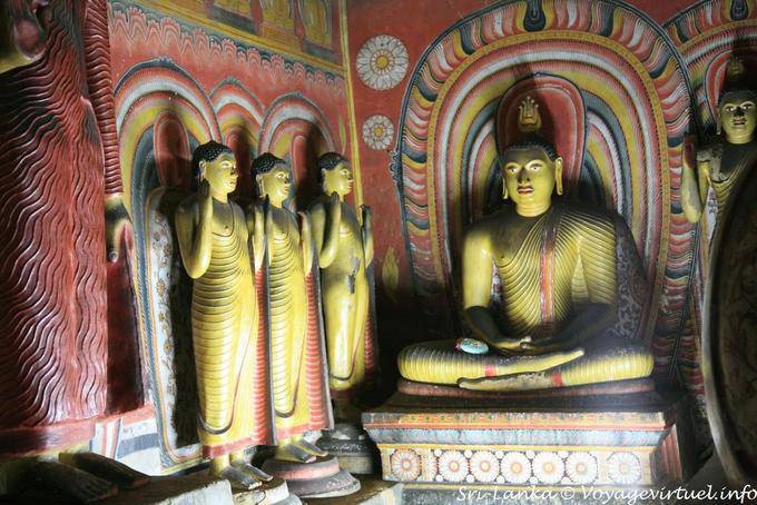 Maha Viharaya Alut, seated Buddha with aura Golden Rock Temple, Dambulla - Sri Lanka Ceylon
