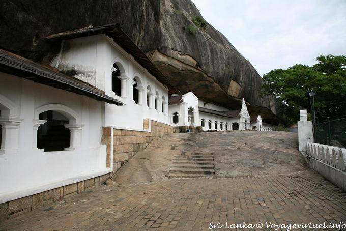 View of the Rock Cave Temple Site from the terrace of the cave No. 5, Dambulla - Sri Lanka Ceylon