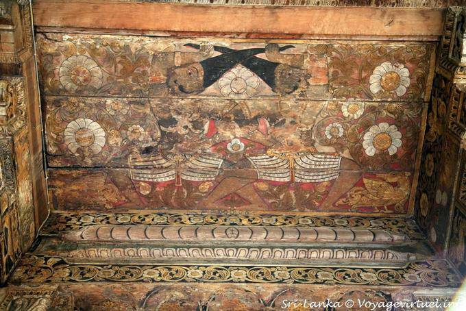 Painting of astrologers, Old temple Dalada, Kandy - Sri Lanka Ceylon