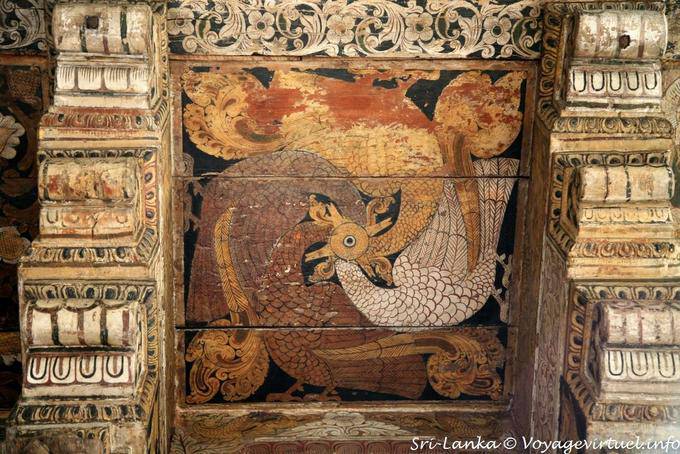 Main Temple, Kandyan style ceiling painting, Dalada Maligawa, Kandy - Sri Lanka Ceylon