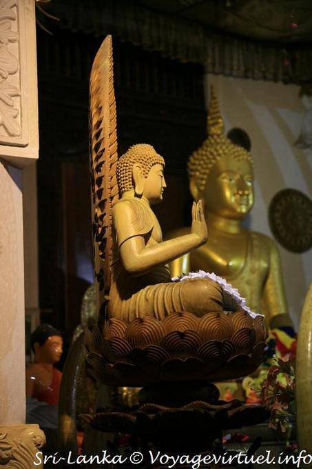 Buddha on lotus flower seat and snake folder, New Temple, Dalada Maligawa, Kandy - Sri Lanka Ceylon