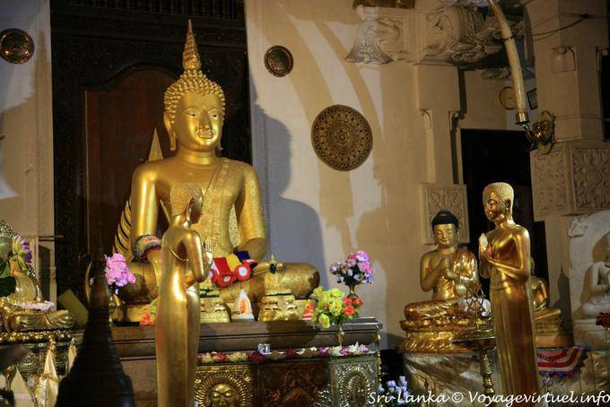Other views altar and buddha in New Temple, Dalada Maligawa, Kandy - Sri Lanka Ceylon