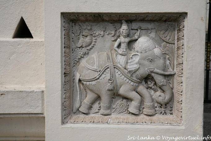 King over elephant sculpture of a side street entrance to the sacred city of Kandy - Sri Lanka Ceylon