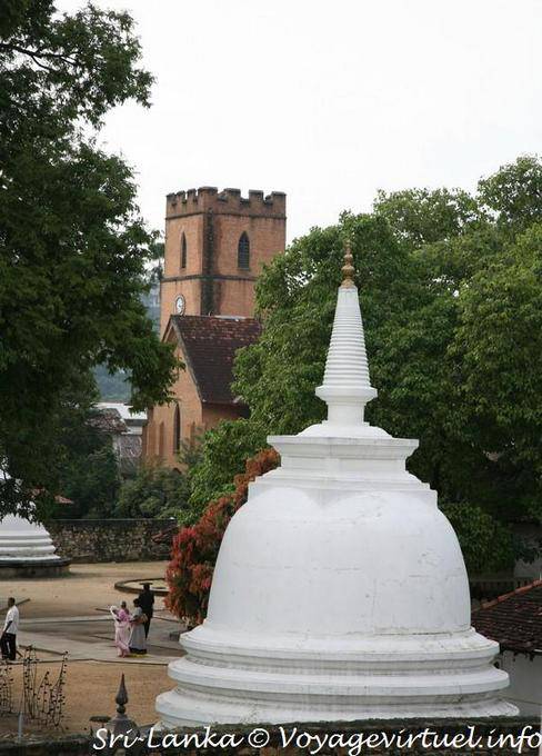 Dagoba in a British-style building, Kandy - Sri Lanka Ceylon