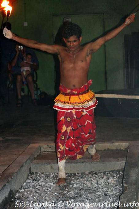 Entry into the hot ashes of field, entertainment, Kandy - Sri Lanka Ceylon