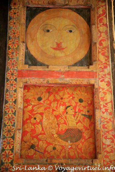 Decorative painted door, Sri Gadaladeniya Temple, Kandy - Sri Lanka Ceylon