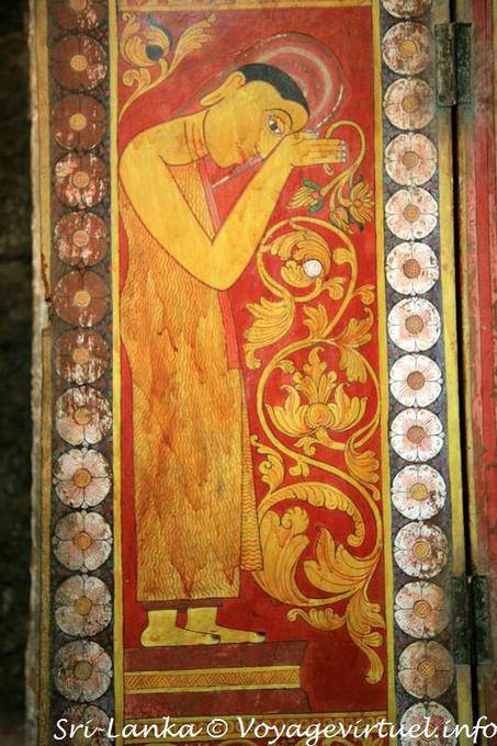 Fragment of fresco, Sri Gadaladeniya Temple, Kandy - Sri Lanka Ceylon