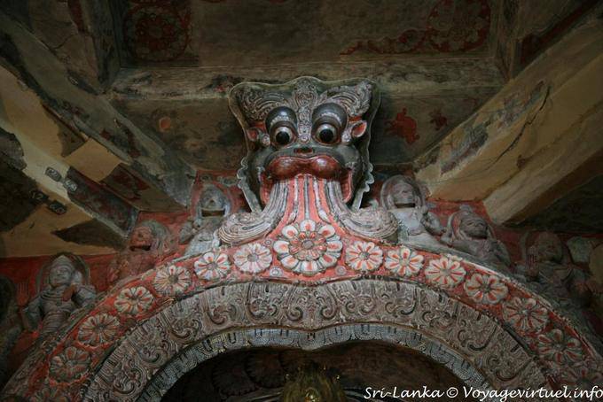 Close arch dragon or Makara Thorana, Sri Gadaladeniya, Kandy - Sri Lanka Ceylon