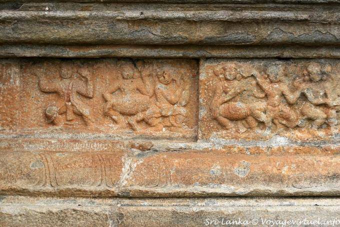 Frieze reliefs on Vijayantha Prasada, Gadaladeniya Temple, Kandy - Sri Lanka Ceylon