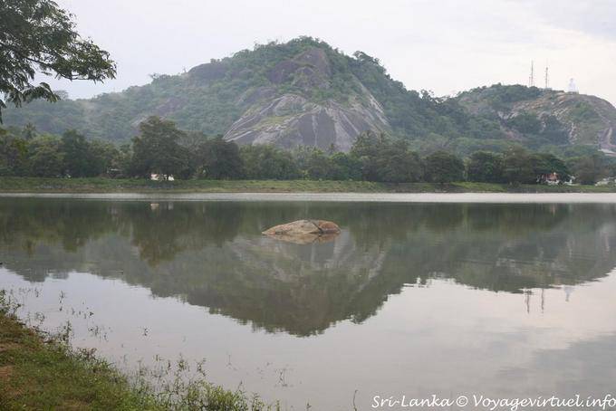 Reflecting the Elephant rock in the lake Kurunegala - Sri Lanka Ceylon
