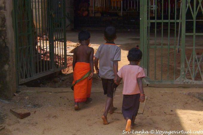 Trio of kids barefoot, Matale - Sri Lanka Ceylon