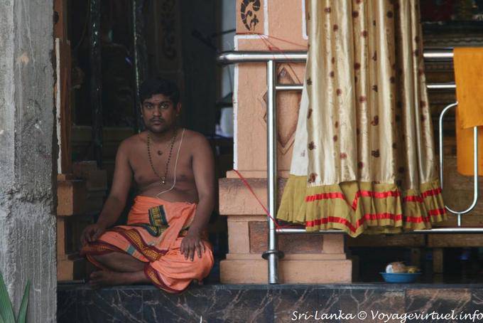 Monk meditative waiting Hindu Temple Matale - Sri Lanka Ceylon