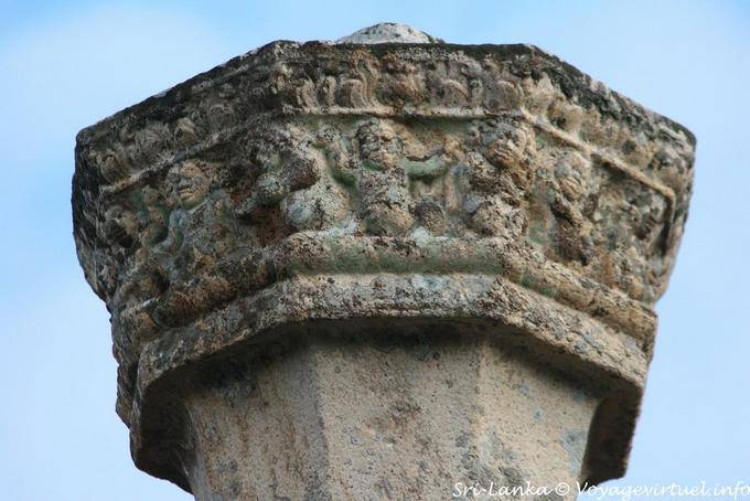 Decoration gnomes atop the column Medirigiriya Temple - Sri Lanka Ceylon