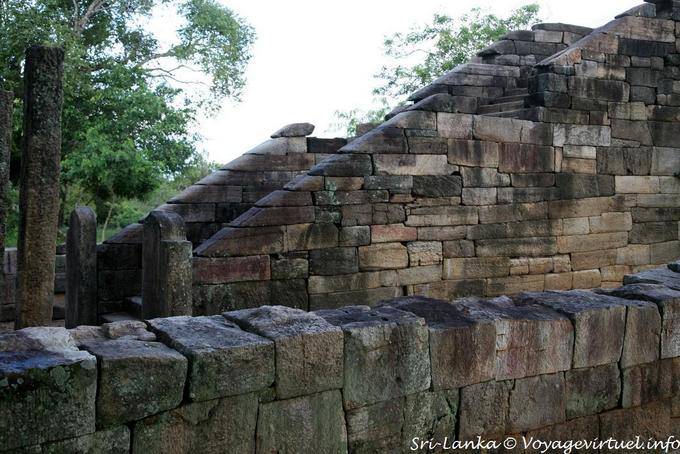 The bottom of the staircase and walls Monumental, Medirigiriya - Sri Lanka Ceylon