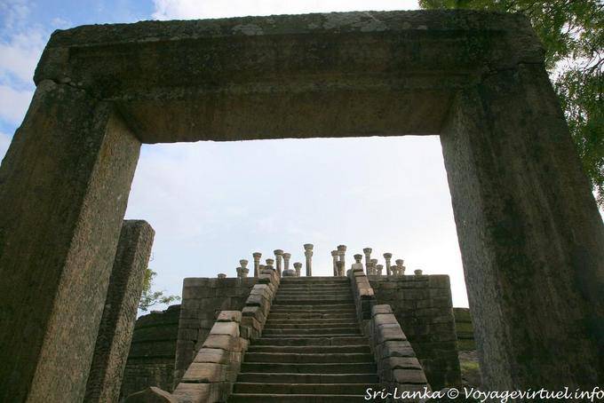 The monumental staircase leading to the shrine, Medirigiriya - Sri Lanka Ceylon