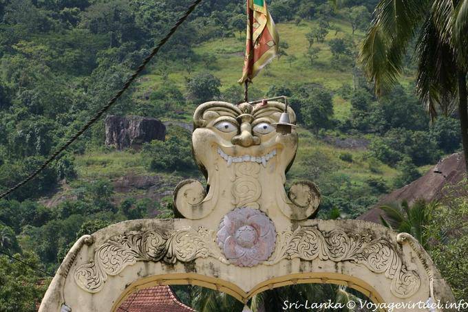 Figure on gantry Aluvihara Rock Cave Temple, Nalanda - Sri Lanka Ceylon
