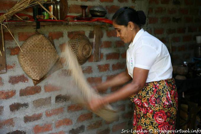 Gesture specialist multiple uses of coconut, Nalanda - Sri Lanka Ceylon