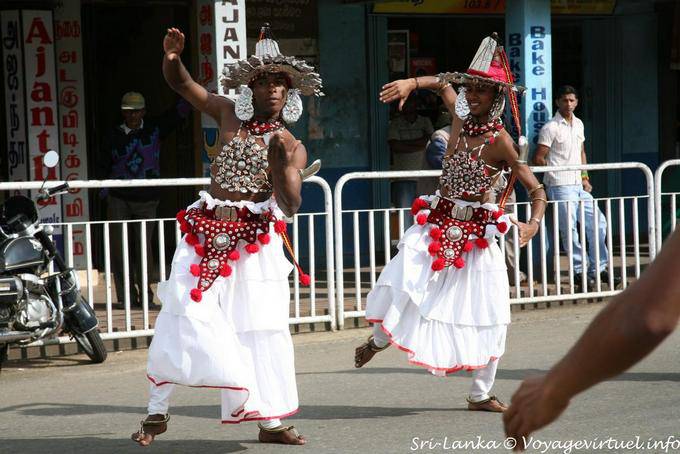 Dancers with ghunghurus ghungharus or feet, marched in Nuwara Eliya - Sri Lanka Ceylon