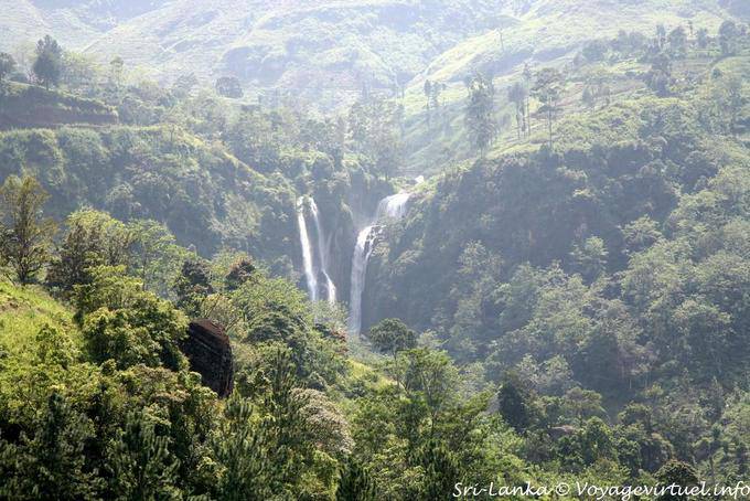 View of misty waterfall Ramboda - Sri Lanka Ceylon