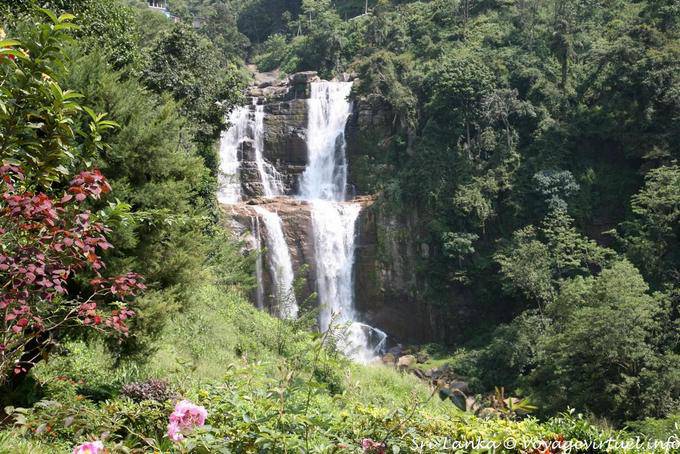 Double waterfall in Ramboda, around Nuwara Eliya - Sri Lanka Ceylon