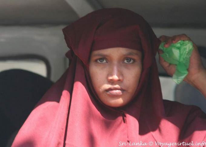 Muslim in a bus on the road to Karawanella - Sri Lanka Ceylon