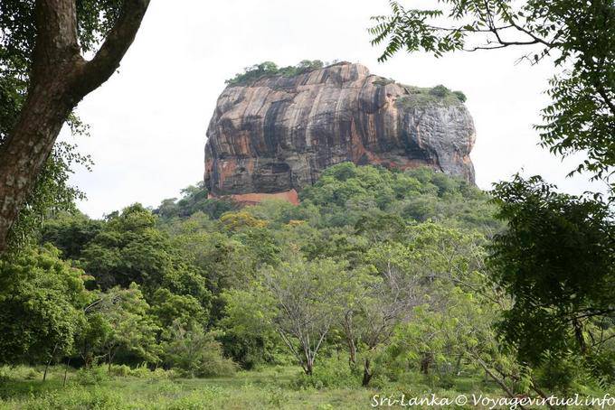View of the Sigiriya rock from the road Moragasweva Illukwewa - Sri Lanka Ceylon