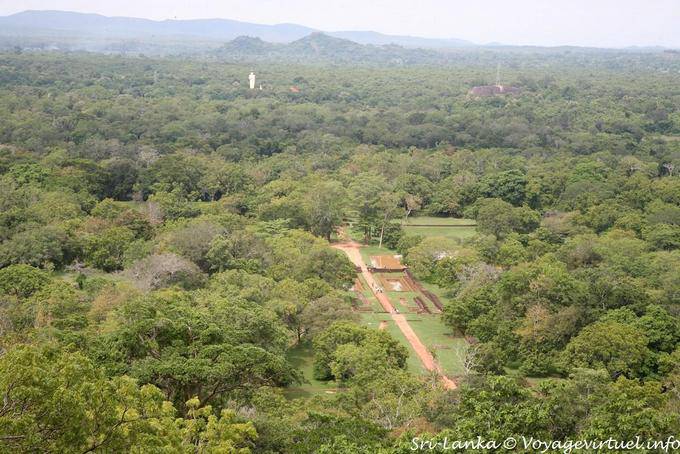 View on gardens and surrounding area from the top of Sigiriya rock - Sri Lanka Ceylon