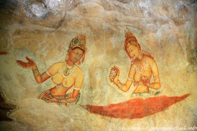 Paintings restored by Luciano Maransi, Sigiriya - Sri Lanka Ceylon