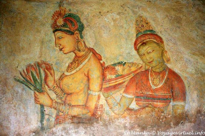 Fresco damsels of Sigiriya (Anuradhapura period) - Sri Lanka Ceylon