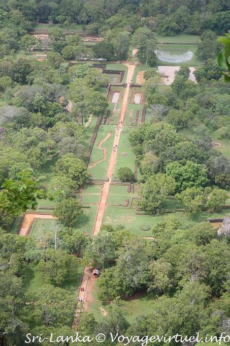The gardens of Sigiriya seen from the top of the rock - Sri Lanka Ceylon