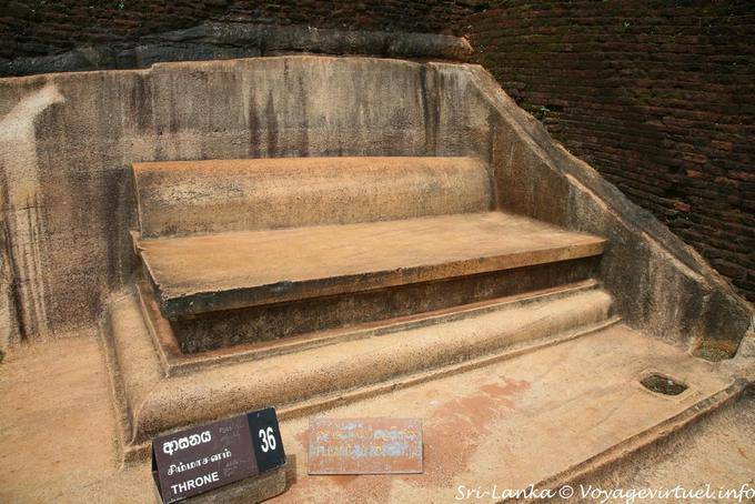 The famous throne of King Kassyapa, palace Sigiriya - Sri Lanka Ceylon