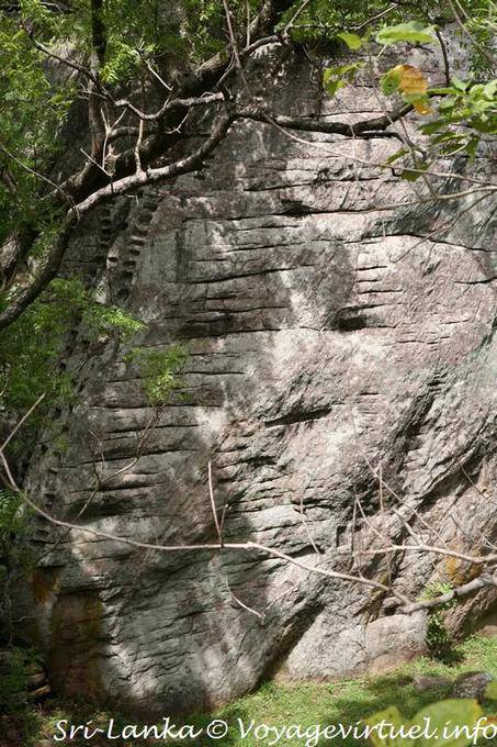 Old dug transition to marches, Sigiriya - Sri Lanka Ceylon