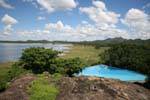 Panorama on Heritance hotel's swimming pool and the lake, Kandalama, Sri Lanka Ceylon.