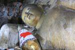 Buddha lying in the first cave, Devaraja lena, Dambulla cave temple, Sri Lanka Ceylon.