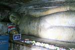 Do not touch reclinig buddha, Cave of Divine King, Raja Maha Dambulla, Sri Lanka Ceylon.