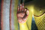Hand painted Buddha in Dharmachakra-Mudra, Golden Temple, Dambulla, Sri Lanka Ceylon.