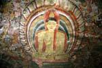 Rock painting of the Lord Buddha at Maharajalena Cave Temple, Dambulla, Sri Lanka Ceylon.