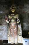 Wooden statue of King Valagamba, Golden Rock Temple, Dambulla, Sri Lanka Ceylon.