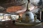 Stupa in the cave Maharaja Lena, Dambulla, Sri Lanka Ceylon.