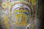 Ceiling painted rock of a cave-shrine, the Golden Temple, Dambulla, Sri Lanka Ceylon.