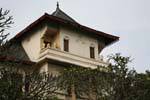 House with lion sculptures on the balcony, Kandy, Sri Lanka Ceylon.