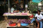 Small stall of a flower merchant, Kandy, Sri Lanka Ceylon.