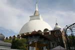 Stupa, or dagoba white, Kandy, Sri Lanka Ceylon.