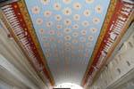 Painted ceiling Vahalkada Maha, main entrance, Temple of Tooth Relic, Kandy, Sri Lanka Ceylon.