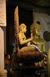 Buddha on lotus flower seat and snake folder, New Temple, Dalada Maligawa, Kandy, Sri Lanka Ceylon.