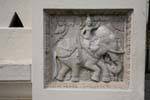 King over elephant sculpture of a side street entrance to the sacred city of Kandy, Sri Lanka Ceylon.