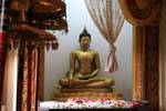 Small altar in the sanctuary, Dalada Maligawa, Kandy, Sri Lanka Ceylon.